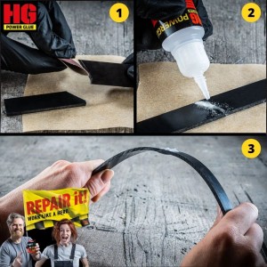 Anwendung des HG Power Glue Klebstoff Sets zum Kleben, Füllen und Formen von Materialien.