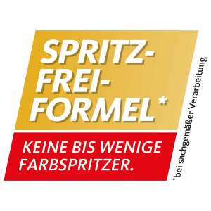 Symbol für Schöner Wohnen Polarweiss Innenfarbe: Spritz-Frei-Formel für sauberes Streichen.
