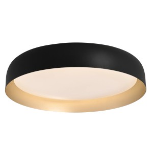 Runde, dimmbare LED-Deckenleuchte Osko von Just Light, schwarz/gold, Ø 57 cm.