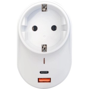 Schwaiger Steckdosenadapter mit USB-A und USB-C Anschluss, 360° drehbar für Computer & Multimedia Zubehör.