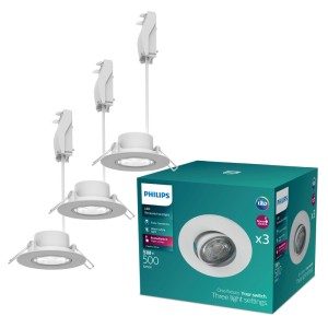 Philips Cilantro LED-Einbaustrahler 3er-Set, 5W, warmweiß, mit SceneSwitch für 3 Helligkeitsstufen.