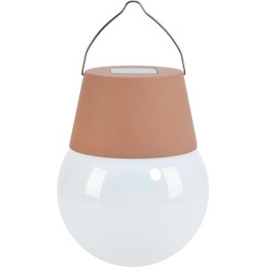 Braune Solar-LED-Leuchte (Ø 10 cm) zum Aufhängen für Garten & Balkon.