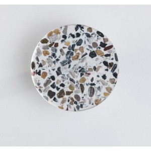 Wandhaken Melle Terrazzo, rund, mehrfarbig, aus Polyresin zum Schrauben.