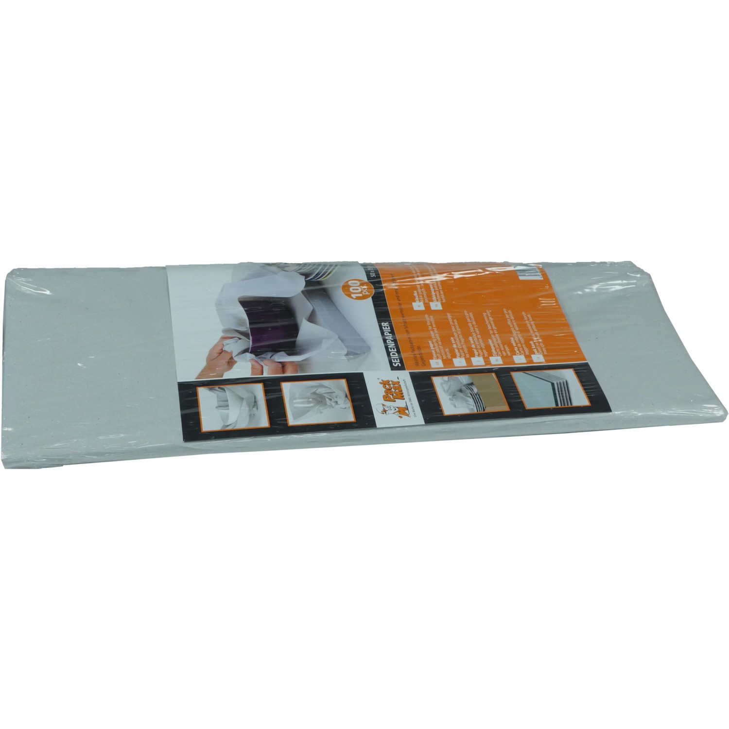 Verpacktes Seidenpapier (50x75cm, 1kg) zum Schutz von Gläsern und Geschirr beim Umzug.