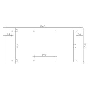 Technische Zeichnung des Skan Holz Flachdach-Einzelcarports Spessart mit Maßangaben.