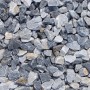 Nahaufnahme von Donau-Blau Marmorsplitt (16-25 mm) im Big-Bag, geeignet für Garten- und Landschaftsbau.