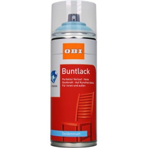 OBI Buntlack Spray Petrol seidenmatt, 400ml Dose für Innen- und Außenanwendung.