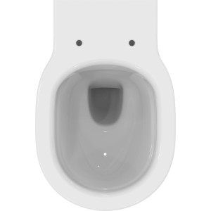 Weißes Ideal Standard Connect Air Wand-WC ohne Spülrand, Top-Ansicht.