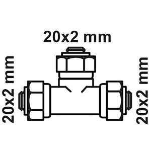 Kirchhoff T-Stück 20 mm Klemmfitting für MSVR Blank, zur Verbindung von Rohren.