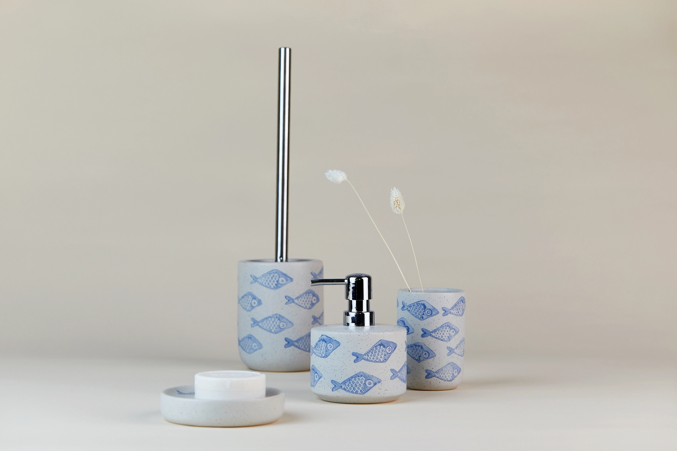 Wenko WC-Garnitur Aquamarin Keramik Beige Handbemalt kaufen bei OBI