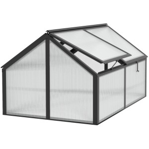 Vitavia Frühbeet Gamma HKP Schwarz, 89x124x71cm, mit aufstellbaren Dachfenstern.