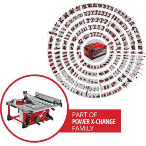 Einhell Akku-Tischkreissäge TE-TS 36/210 Li-Solo mit Power X-Change Akku-System.