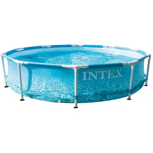 Intex Frame Pool Set Beachside, Ø 305 cm, mit Ozean-Motiv und Stahlrahmen.