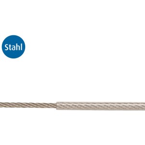 Conacord Stahl Drahtseil, 4 mm, mit transparenter Ummantelung für vielseitige Anwendungen.
