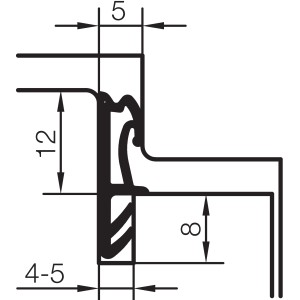 Detailzeichnung Primo Dichtung Lignum F 45 Grau, 4-5mm für Holzfenster & Türen.