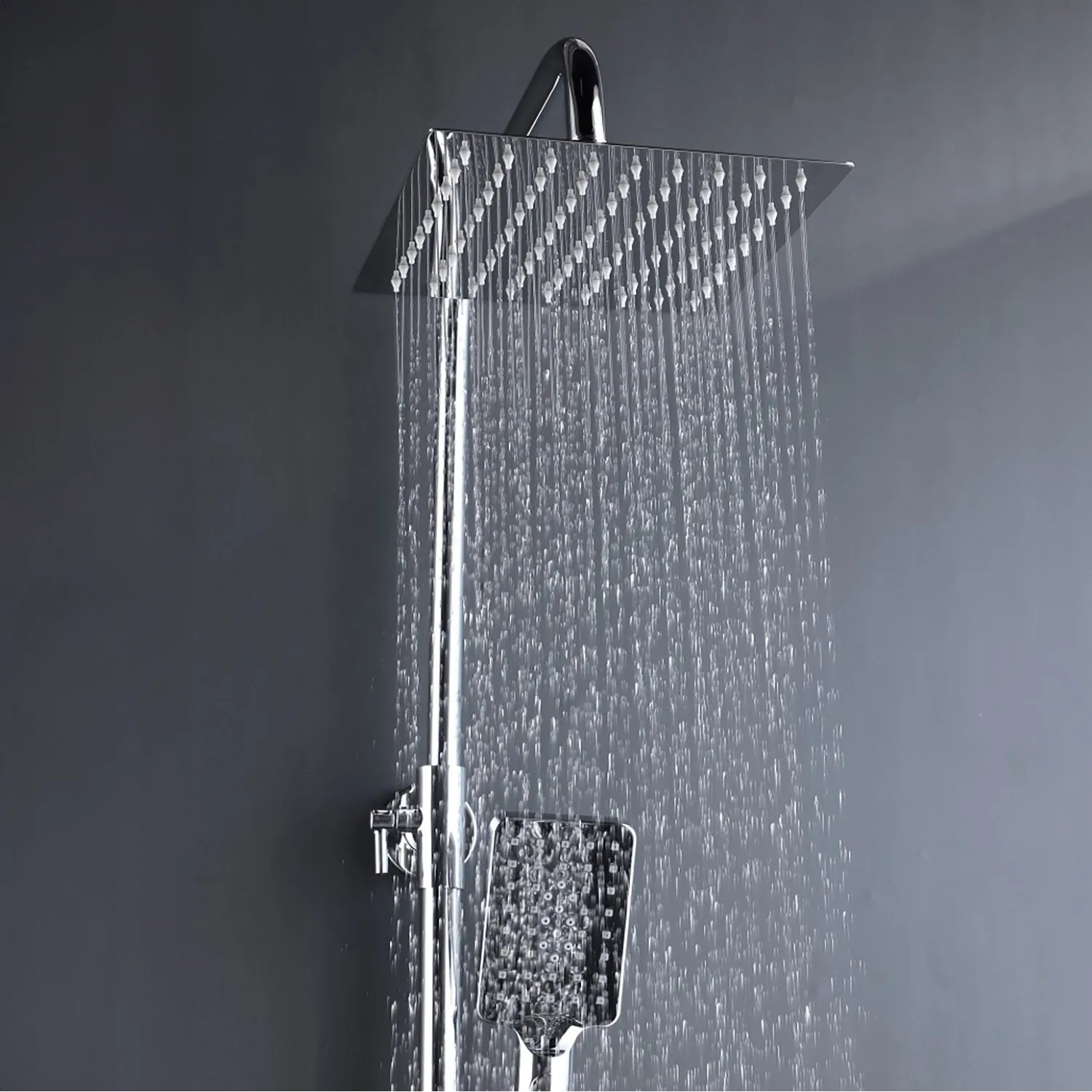25,4 Cm (10 Zoll) Regenduschsystem | Mattschwarz | Druckausgleichendes Ventil Aus Messing | Wandmontage-Set