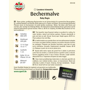 Samenpackung Sperli Bechermalve Ruby Regis Rosa, Zierpflanze für Beet und Kübel.