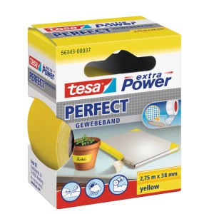Tesa Extra Power Perfect Gewebeband Gelb 2,75 m x 38 mm