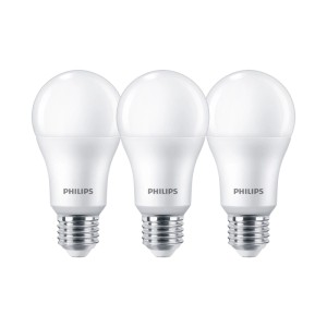 3er Set Philips LED E27 Leuchtmittel in Glühlampenform, 13W, warmweißes Licht.