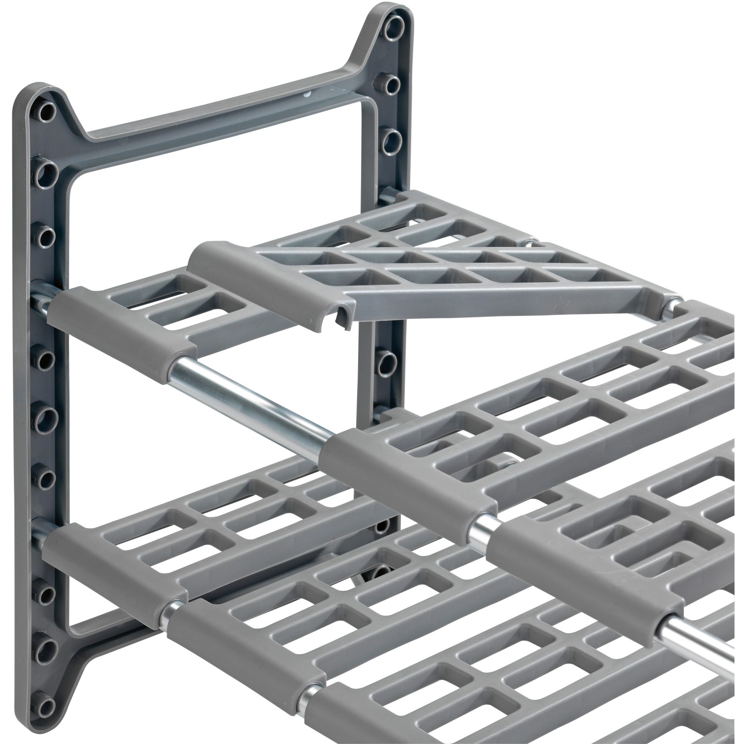 Wenko Flexi Unterschrankregal, ausziehbar und grau, für mehr Stauraum unter der Spüle.