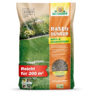 Neudorff Rasen-Dünger Spezial 5Plus1, 10 kg Sack für dichten, grünen Rasen ohne Moos und Unkraut.