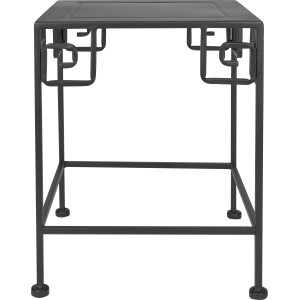 Schwarzer Beistelltisch (32,5 cm) aus Metall, geeignet für Pflanztöpfe und Deko.