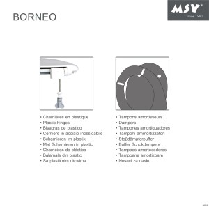 MSV WC-Sitz Borneo, MDF, weiß-pink, Details zu Scharnieren und Dämpfern.