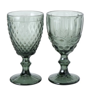 Boltze Weinglas Aurora 2-fach Sortiert 17 cm x 9 cm x 17 cm Schwarz