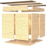 Explosionszeichnung des Bertilo Gartenhaus Amrum 2 aus Holz, 180x174 cm, mit Elementbauweise.