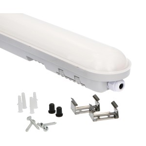 LED-Wannenleuchte Strip 55 W 6600 lm 4000 K IP65 150 cm Grau