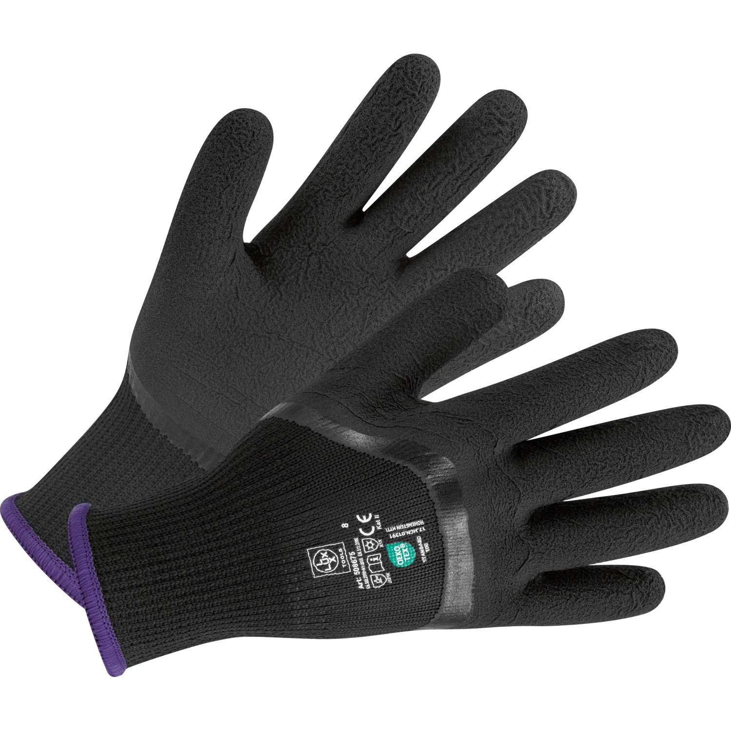 LUX Winterhandschuhe Gr. 7, gefütterte Arbeitshandschuhe für Kälteschutz mit Anti-Rutsch-Beschichtung.