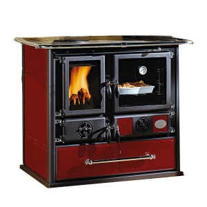 La Nordica Küchenherd Ros, Keramik Bordeaux, 8,4 kW mit Kochplatte und Backofen.