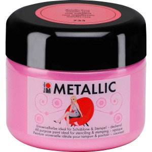 Marabu Metallic Farbe, deckend, 225ml, Metallic-Rosa für Wand-Akzente.