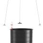 Lechuza Hängeampel Bola Color 23 in Sandbraun, zerlegt dargestellt. Ideal für Innen- und Außenbereich.