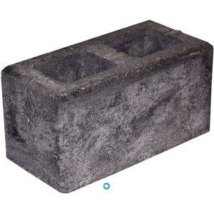 Anthrazit-schattierter Zaunstein Normal, 40x20x20 cm, für Mauersysteme und Einfassungen.