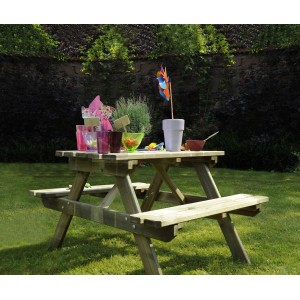 Soulet Picknicktisch Wapiti aus Holz, 90x62x57cm, für Kinder im Garten.