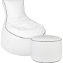Weißer Sitting Point Sessel Swing Modo mit Hocker, gesteppt, mit Seitentasche.