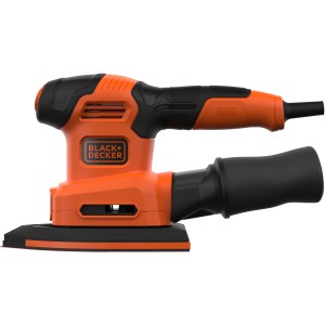 Black+Decker Multischleifer BEW200K, 200W, 4-in-1 Schleifmaschine in Orange und Schwarz.