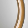 Detailaufnahme: Runder DSK Design LED-Lichtspiegel Black Verano, Ø 55 cm, mit goldfarbenem Rahmen.