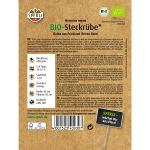 Sperli Steckrüben Gelbe aus Friesland Samenpackung, ideal für den Gemüseanbau im eigenen Garten.