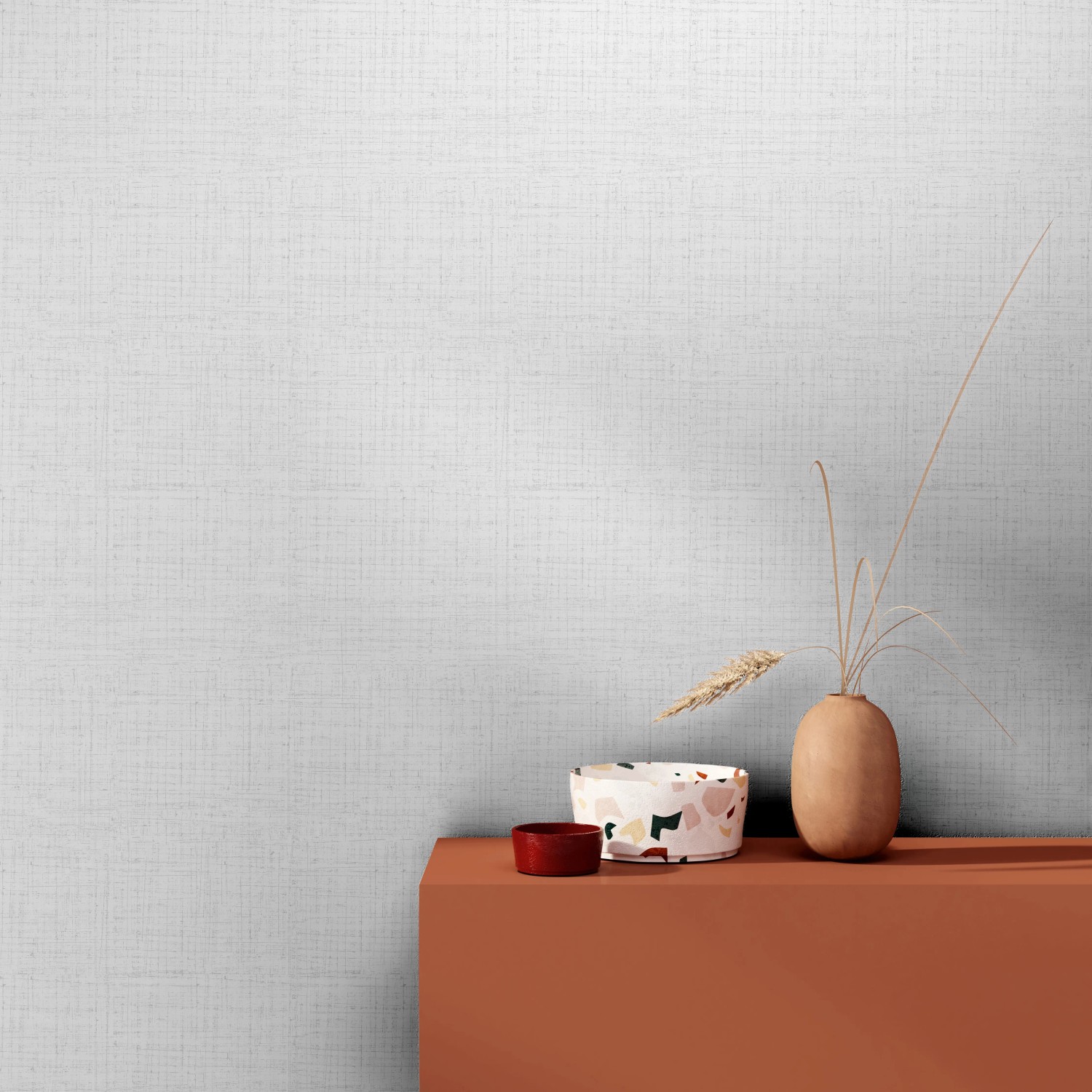 Weiße Marburg Vliestapete Textiloptik mit feiner Struktur, modernes Design für Wohnräume.