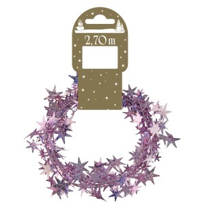 Weihnachstgirlande Stern Rosa 2 m