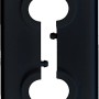 Schwarze Sanicomfort Doppelrosette 18 mm für Heizungsrohre, zur Abdeckung von Wandausbrüchen.