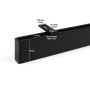 Schwarze 1-lauf Gardinenschiene Loft aus Aluminium mit Deckenhalterung. Detailansicht mit Maßen 35x14mm.