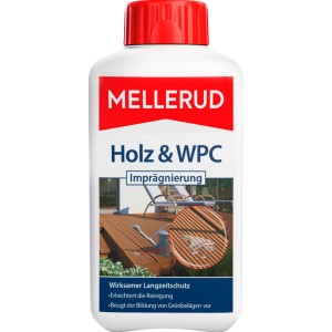 Mellerud WPC-Imprägnierung 0,5 l Flasche für Holz & WPC Oberflächen.