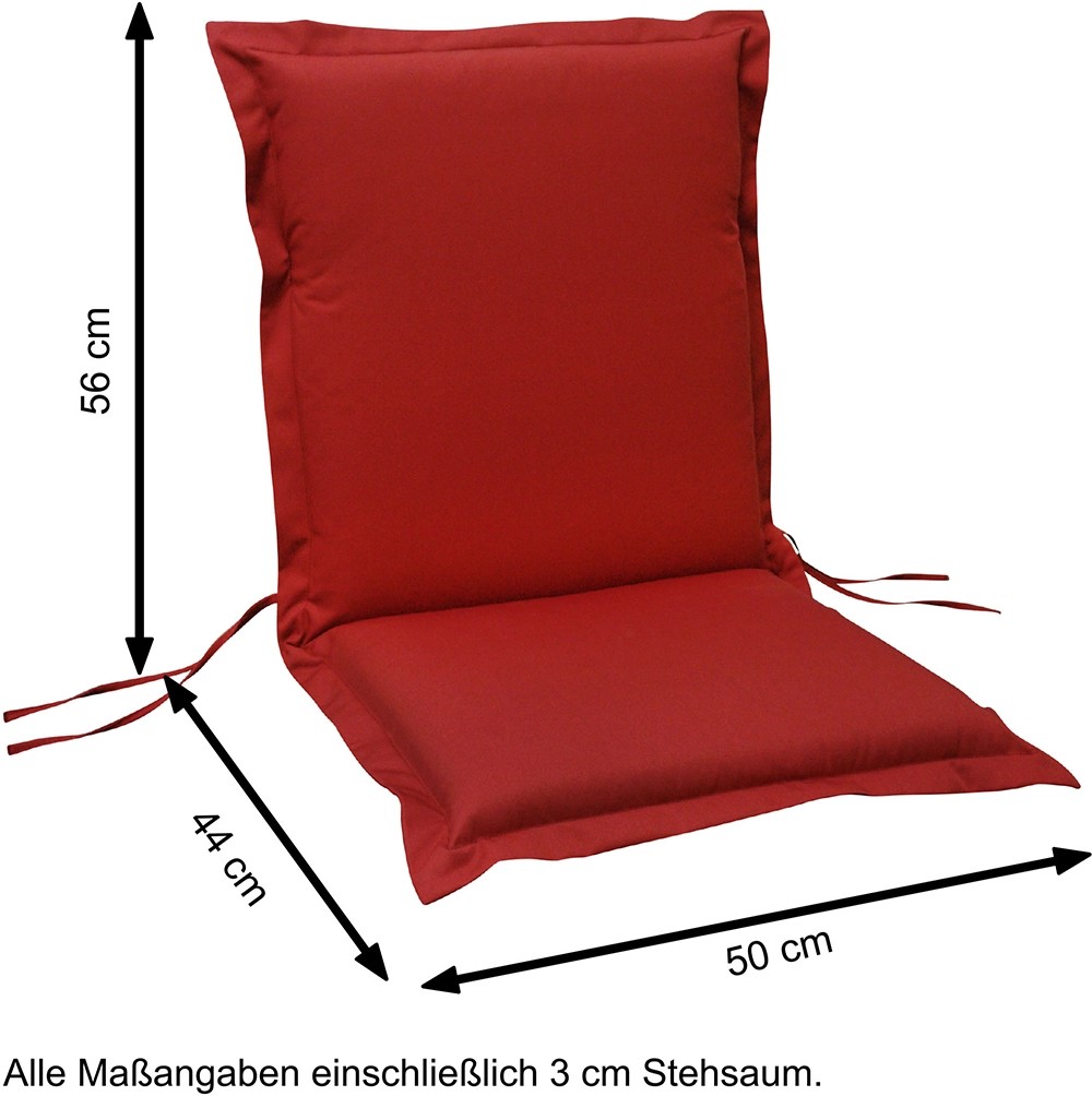 indoba® 6 x Sitzauflage Niederlehner Premium 95°C vollwaschbar Rot
