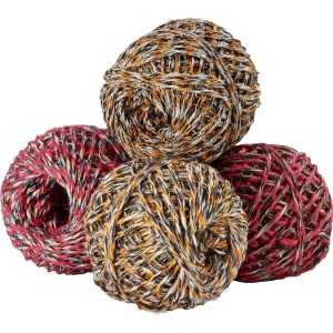 4 Knäuel Recycling-Schnur, je 45 m, in verschiedenen Farben. Ideal zum Basteln und Verpacken.