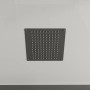Detailaufnahme: Mattschwarze Kopfbrause der Schulte Bali Komplettdusche.