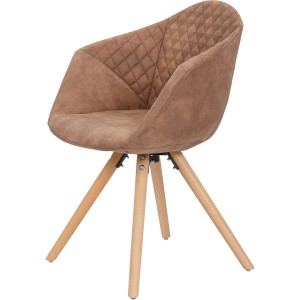 Kayoom Polsterstuhl Chadwick, 2er-Set, braun, mit Holzbeinen. Esszimmerstuhl im modernen Design.