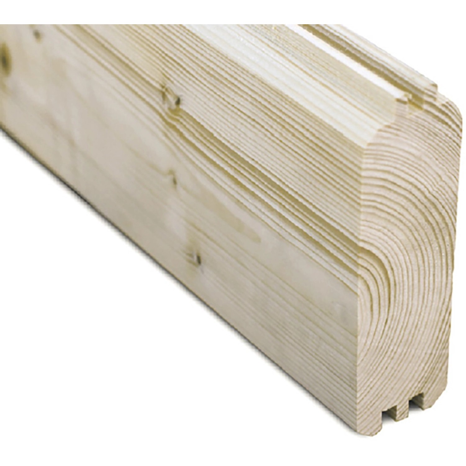 Detailaufnahme einer unbehandelten Holzbohle für Skan Holz Gartenhaus Luzern.